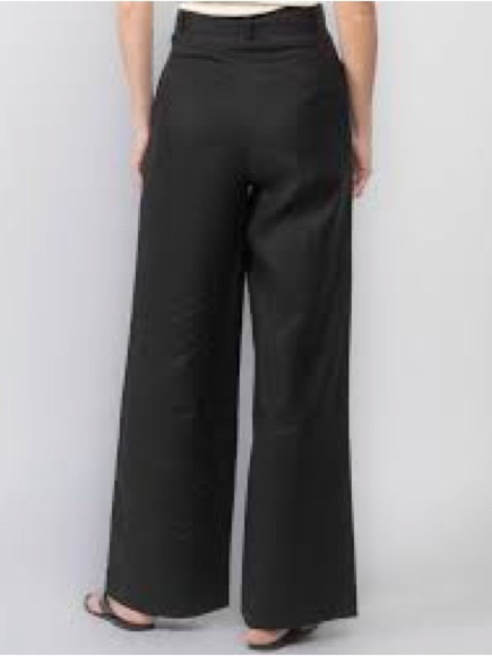 Sarah Pacini Wide-Leg High-Rise Pants in Black